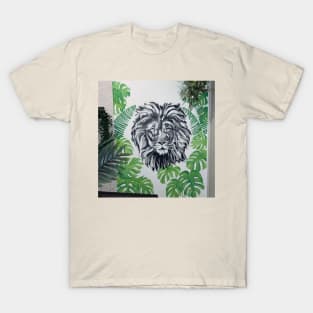 Lion profile and Botanical illustration T-Shirt